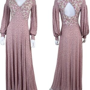 Free People Pink Floral Long Sleeve Dress